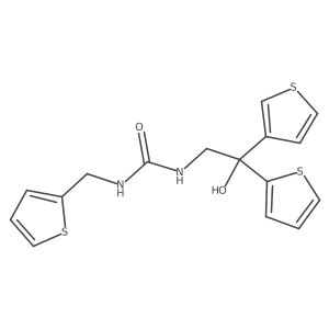 1-(2-Hydroxy-2-(thiophen-2-yl)-2-(thiophen-3-yl)ethyl)-3-(thiophen-2-ylmethyl)urea结构式