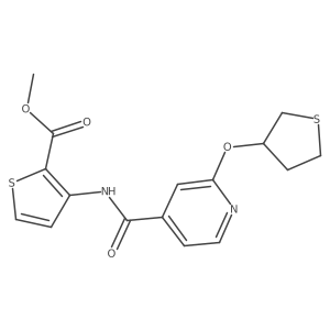 Methyl 3-(2-((tetrahydrothiophen-3-yl)oxy)isonicotinamido)thiophene-2-carboxylate Structure