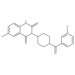 3-(4-(6-fluoro-2,4-dioxo-1,2-dihydroquinazolin-3(4H)-yl)piperidine-1-carbonyl)pyridine 1-oxide Structure