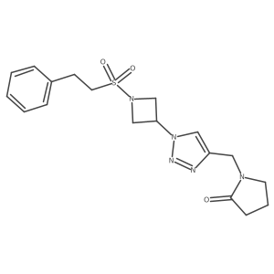 1-((1-(1-(phenethylsulfonyl)azetidin-3-yl)-1H-1,2,3-triazol-4-yl)methyl)pyrrolidin-2-one结构式