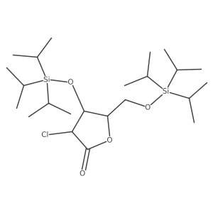(4R,5R)-3-Chloro-4-((triisopropylsilyl)oxy)-5-(((triisopropylsilyl)oxy)methyl)dihydrofuran-2(3H)-one Structure