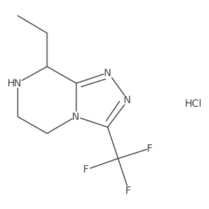 8-Ethyl-3-(trifluoromethyl)-5,6,7,8-tetrahydro-[1,2,4]triazolo[4,3-a]pyrazine hydrochloride结构式