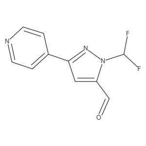 1-(difluoromethyl)-3-(pyridin-4-yl)-1H-pyrazole-5-carbaldehyde结构式