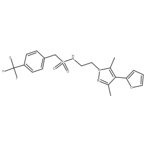 N-(2-(4-(furan-2-yl)-3,5-dimethyl-1H-pyrazol-1-yl)ethyl)-1-(4-(trifluoromethyl)phenyl)methanesulfonamide结构式