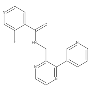 3-fluoro-N-{[3-(pyridin-3-yl)pyrazin-2-yl]methyl}pyridine-4-carboxamide结构式