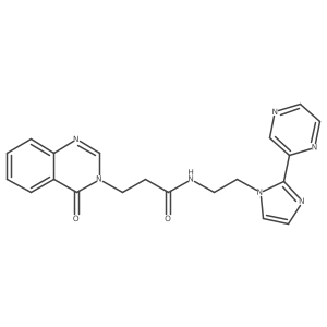 3-(4-oxo-3,4-dihydroquinazolin-3-yl)-N-{2-[2-(pyrazin-2-yl)-1H-imidazol-1-yl]ethyl}propanamide结构式