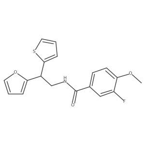 3-fluoro-N-[2-(furan-2-yl)-2-(thiophen-2-yl)ethyl]-4-methoxybenzamide Structure