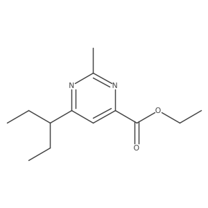 Ethyl 2-methyl-6-(pentan-3-yl)pyrimidine-4-carboxylate结构式