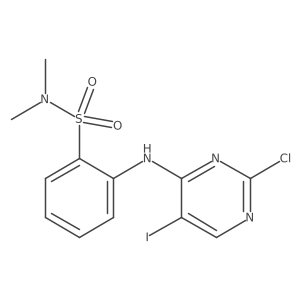2-((2-Chloro-5-iodopyrimidin-4-yl)amino)-N,N-dimethylbenzenesulfonamide结构式