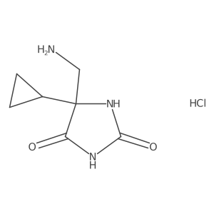 (R)-5-(AminoMethyl)-5-CyclopropylimidazoliDine-2,4-Dione hydroChloride Structure