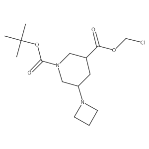 1-Tert-butyl 3-chloromethyl 5-(azetidin-1-yl)piperidine-1,3-dicarboxylate结构式