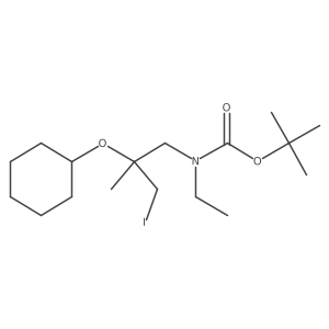 tert-butyl N-[2-(cyclohexyloxy)-3-iodo-2-methylpropyl]-N-ethylcarbamate结构式