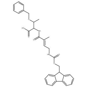(2R,3S)-3-(benzyloxy)-2-[4-({[(9H-fluoren-9-yl)methoxy]carbonyl}amino)-2-methylbut-2-enamido]butanoic acid结构式