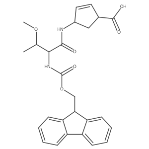 4-[(2S,3R)-2-({[(9H-fluoren-9-yl)methoxy]carbonyl}amino)-3-methoxybutanamido]cyclopent-2-ene-1-carboxylic acid Structure