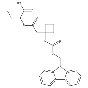2-{2-[1-({[(9H-fluoren-9-yl)methoxy]carbonyl}amino)cyclobutyl]acetamido}butanoic acid结构式