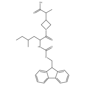 2-{1-[2-({[(9H-fluoren-9-yl)methoxy]carbonyl}amino)-4-methylhexanoyl]azetidin-3-yl}propanoic acid结构式