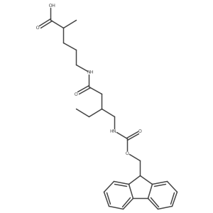 5-{3-[({[(9H-fluoren-9-yl)methoxy]carbonyl}amino)methyl]pentanamido}-2-methylpentanoic acid结构式