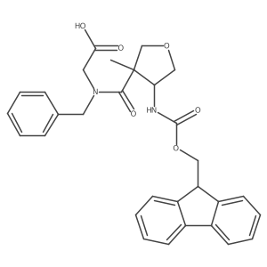 2-{N-benzyl-1-[4-({[(9H-fluoren-9-yl)methoxy]carbonyl}amino)-3-methyloxolan-3-yl]formamido}acetic acid Structure