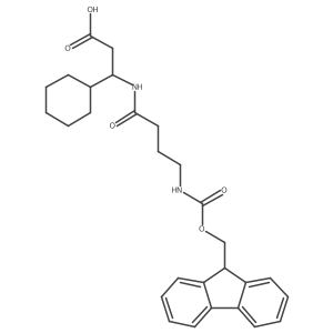 3-cyclohexyl-3-[4-({[(9H-fluoren-9-yl)methoxy]carbonyl}amino)butanamido]propanoic acid Structure