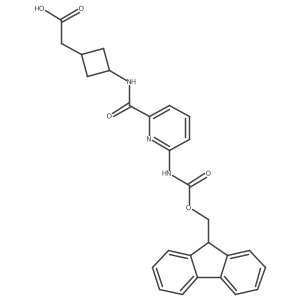 2-{3-[6-({[(9H-fluoren-9-yl)methoxy]carbonyl}amino)pyridine-2-amido]cyclobutyl}acetic acid结构式