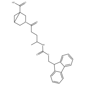 3-[4-({[(9H-fluoren-9-yl)methoxy]carbonyl}amino)pentanoyl]-3-azabicyclo[3.1.0]hexane-1-carboxylic acid结构式