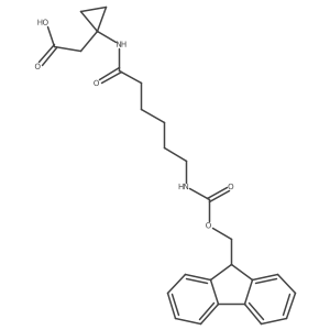 2-{1-[6-({[(9H-fluoren-9-yl)methoxy]carbonyl}amino)hexanamido]cyclopropyl}acetic acid Structure