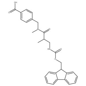 4-{[3-({[(9H-fluoren-9-yl)methoxy]carbonyl}amino)-N,2-dimethylpropanamido]methyl}benzoic acid Structure