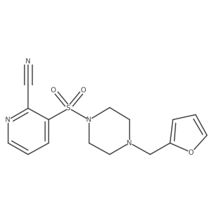 3-({4-[(Furan-2-yl)methyl]piperazin-1-yl}sulfonyl)pyridine-2-carbonitrile Structure