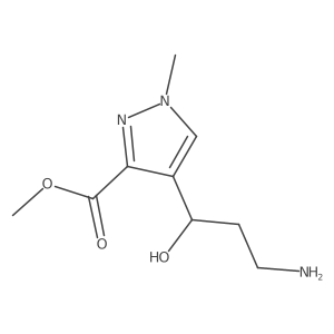 methyl 4-[(1S)-3-amino-1-hydroxypropyl]-1-methyl-1H-pyrazole-3-carboxylate结构式
