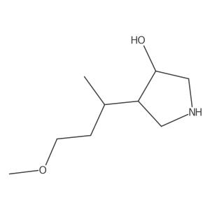 rac-(3R,4S)-4-(4-methoxybutan-2-yl)pyrrolidin-3-ol结构式