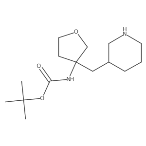 tert-butyl N-{3-[(piperidin-3-yl)methyl]oxolan-3-yl}carbamate Structure