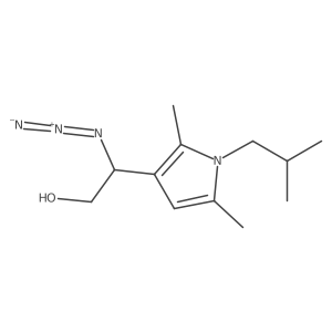 2-azido-2-[2,5-dimethyl-1-(2-methylpropyl)-1H-pyrrol-3-yl]ethan-1-ol结构式