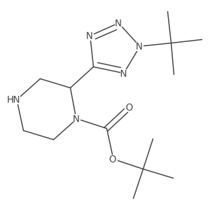 tert-butyl 2-(2-tert-butyl-2H-1,2,3,4-tetrazol-5-yl)piperazine-1-carboxylate结构式