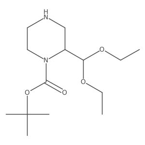 Tert-butyl 2-(diethoxymethyl)piperazine-1-carboxylate结构式