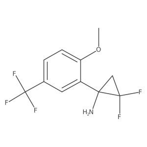 2,2-Difluoro-1-[2-methoxy-5-(trifluoromethyl)phenyl]cyclopropan-1-amine结构式