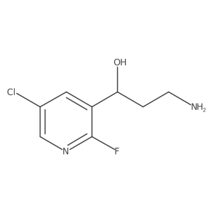 3-Amino-1-(5-chloro-2-fluoropyridin-3-yl)propan-1-ol结构式