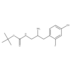 tert-butyl N-[2-amino-3-(2-fluoro-4-hydroxyphenyl)propyl]carbamate结构式