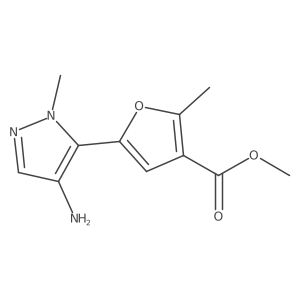 methyl 5-(4-amino-1-methyl-1H-pyrazol-5-yl)-2-methylfuran-3-carboxylate结构式