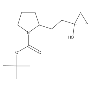 Tert-butyl 2-[2-(1-hydroxycyclopropyl)ethyl]pyrrolidine-1-carboxylate结构式