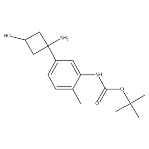 tert-butyl N-[5-(1-amino-3-hydroxy-cyclobutyl)-2-methyl-phenyl]carbamate结构式