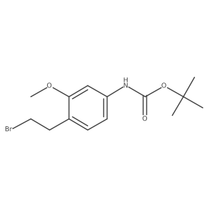 tert-butyl N-[4-(2-bromoethyl)-3-methoxyphenyl]carbamate结构式