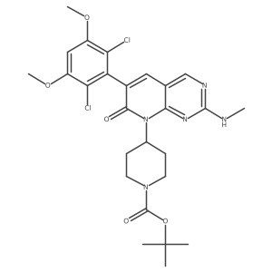 tert-butyl 4-(6-(2,6-dichloro-3,5-dimethoxyphenyl)-2-(methylamino)-7-oxopyrido[2,3-d]pyrimidin-8(7H)-yl)piperidine-1-carboxylate结构式