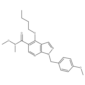 4-Butoxy-N-methoxy-1-(4-methoxybenzyl)-N-methyl-1H-pyrazolo[3,4-B]pyridine-5-carboxamide结构式