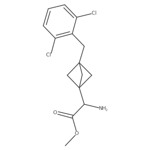 Methyl 2-amino-2-[3-[(2,6-dichlorophenyl)methyl]-1-bicyclo[1.1.1]pentanyl]acetate Structure