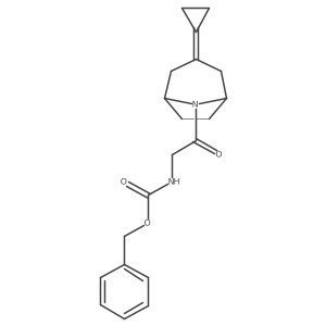 benzyl (2-((1R,5S)-3-cyclopropylidene-8-azabicyclo[3.2.1]octan-8-yl)-2-oxoethyl)carbamate结构式