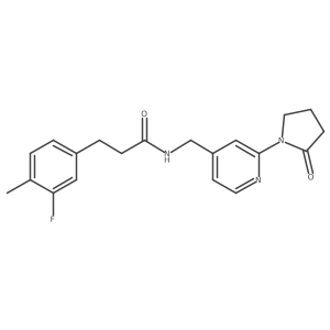 3-(3-fluoro-4-methyl-phenyl)-N-[[2-(2-oxopyrrolidin-1-yl)-4-pyridyl]methyl]propanamide结构式