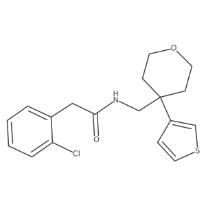 2-(2-chlorophenyl)-N-((4-(thiophen-3-yl)tetrahydro-2H-pyran-4-yl)methyl)acetamide结构式