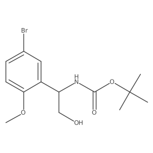 tert-butyl N-[1-(5-bromo-2-methoxyphenyl)-2-hydroxyethyl]carbamate结构式