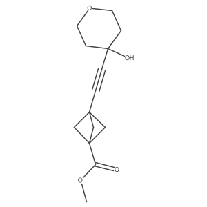 Methyl 3-((4-hydroxytetrahydro-2H-pyran-4-yl)ethynyl)bicyclo[1.1.1]pentane-1-carboxylate结构式