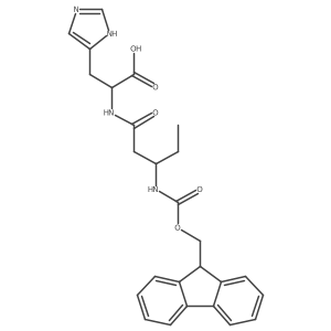 (2S)-2-[3-({[(9H-fluoren-9-yl)methoxy]carbonyl}amino)pentanamido]-3-(1H-imidazol-4-yl)propanoic acid结构式